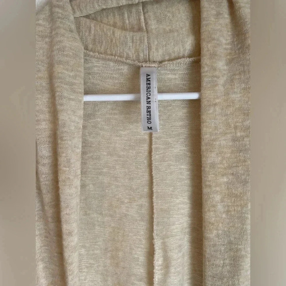 American Retro women’s tan long cardigan size M - Picture 3 of 7